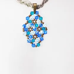 Pendant 30cm - Marissa Rhombus S-Khaki Braid - Pendant 30cm - Laiton bronze